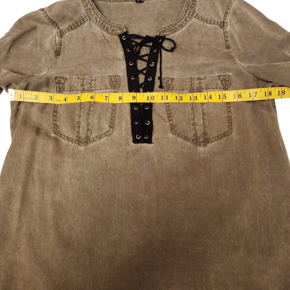 Express Army Green Utility Mini Dress S - Picture 8 of 12